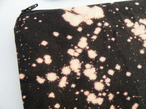 Bleach Black canvas Fabric Speckled Dye pattern