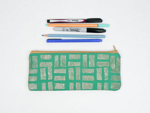 Emerald and Gold Pencil Case - Starlight Bags