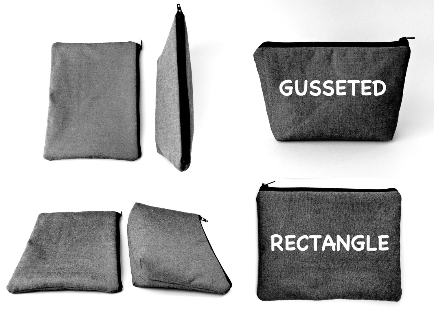 Bag style examples Gusseted and Rectangle